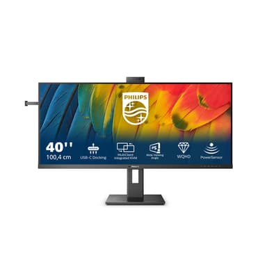 Philips 5000 series 40B1U5601H/00 computer monitor 101.6 cm (40") 3440 x 1440 pixels Wide Quad HD LCD Black view 3