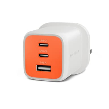 Targus HyperJuice Flex 65W GaN Laptop, Smartphone, Headset, Portable gaming console White, Orange AC Indoor view 1