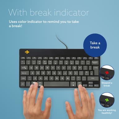 R-Go Tools Ergonomic keyboard R-Go Compact Break, compact keyboard with break software, QWERTY (UK), wired, black view 6
