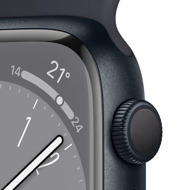 Apple Watch Series 8 OLED 45 mm Digital 396 x 484 pixels Touchscreen Black Wi-Fi GPS (satellite) view 3