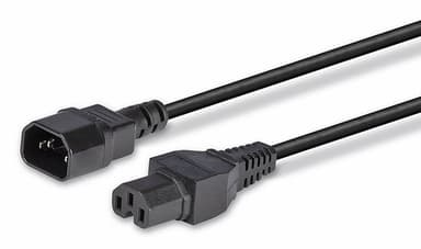 Lindy 2m IEC C14 to IEC C15 'Hot Condition' Power Cable, Black view 5