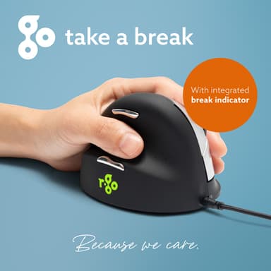 R-Go Tools Ergonomic mouse R-Go HE Break with break software, large (hand size ≥ 185 mm), left-handed, Wired, black view 13
