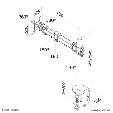 Neomounts FPMA-D960 Monitor arm 10-30" view 6