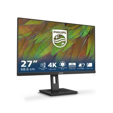Philips 3000 series 27B1N3800/00 computer monitor 68.6 cm (27") 3840 x 2160 pixels 4K Ultra HD LCD Black view 2