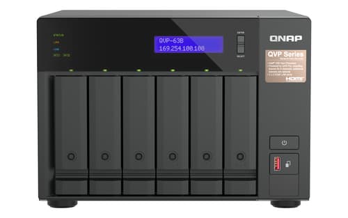 QNAP QVP-63B NAS/storage server Tower Intel® Core™ i3 16 GB DDR4 0 TB Black