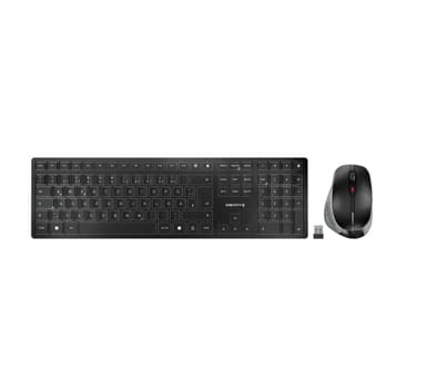 CHERRY DW 9500 SLIM keyboard Mouse included Universal RF Wireless + Bluetooth QWERTZ German Black, Grey view 1
