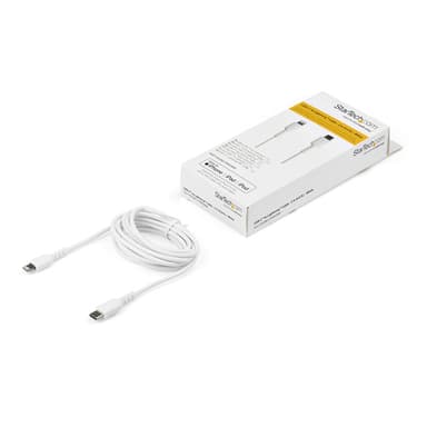 StarTech.com 6 foot (2m) Durable White USB-C to Lightning Cable - Heavy Duty Rugged Aramid Fiber USB Type C to Lightning Charger/Sync Power Cord - Apple MFi Certified iPad/iPhone 12 view 5