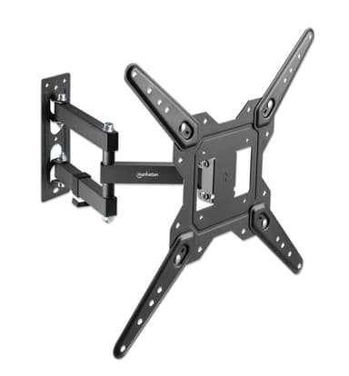 Manhattan Wall Mount for TV & Monitors (Full Motion), For screens 32" to 55", VESA compatibility: all between 100x100mm to 400x400mm - check the dimensions of the four mounting holes on back of screen to ensure it fits, Max 30kg, Black, Bracket view 3