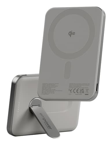 PanzerGlass empower™ by ® empower™ Bank w. Spin Stand | 5000mAh | Titanium Wireless charging