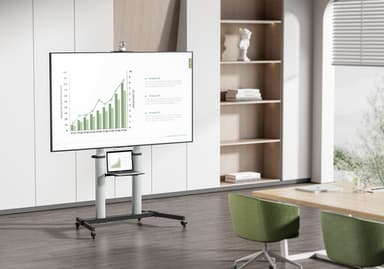 Manhattan Trolley Mount Stand for TV & Monitors, For screens: 37" to 100",VESA compatibility:all between 200x200 to 1000x600mm -check the dimensions of the four mounting holes on back of screen to ensure it fits,Max 80kg,Height adjustable 1200 to 1600mm,LFD,Bracket view 9
