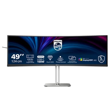 Philips 5000 series 49B2U5900C/00 computer monitor 124 cm (48.8") 5120 x 1440 pixels Dual QHD LCD Black view 1