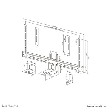 Neomounts AV50-500BL PTZ/UC camera shelf kit 43-110" - VESA - max 5 kg - universal view 19