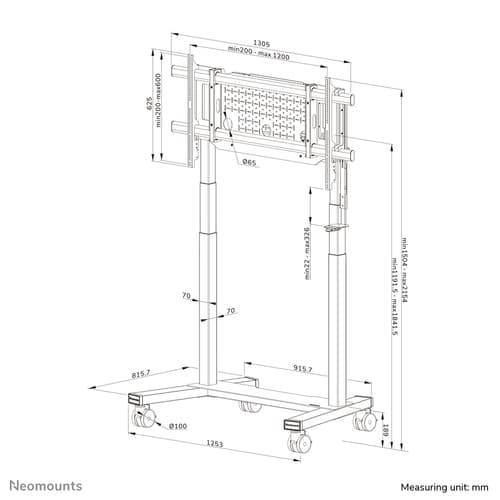 Neomounts FL55-975BL1 TV trolley 75-115" - motorised