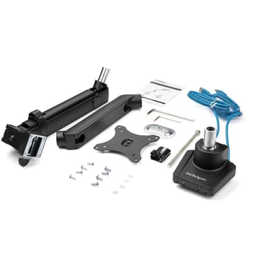 StarTech.com Desk Mount Monitor Arm with 2x USB 3.0 ports, Slim Full Motion Single Monitor Mount, up to 34" (17.6lb/8kg) VESA Display, Clamp/Grommet Mount, Mechanical Spring view 8