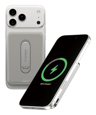 PanzerGlass empower™ by ® empower™ Bank w. Spin Stand | 5000mAh | Titanium Wireless charging view 4