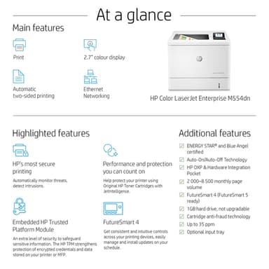 HP Color LaserJet Enterprise M554dn Printer view 15