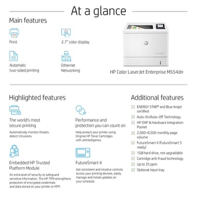 HP Color LaserJet Enterprise M554dn Printer view 10
