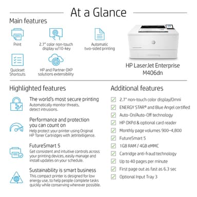 HP LaserJet Enterprise M406dn view 8
