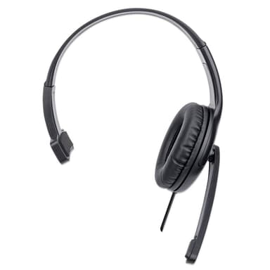Manhattan Mono Over-Ear Headset (USB), Microphone Boom (padded), Retail Box Packaging, Adjustable Headband, In-Line Volume Control, Ear Cushion, USB-A for both sound and mic use, cable 1.5m, Three Year Warranty view 3