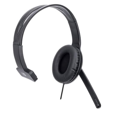 Manhattan Mono Over-Ear Headset (USB), Microphone Boom (padded), Retail Box Packaging, Adjustable Headband, In-Line Volume Control, Ear Cushion, USB-A for both sound and mic use, cable 1.5m, Three Year Warranty view 2
