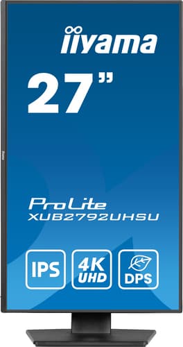 iiyama ProLite XUB2792UHSU-B6 computer monitor 68.6 cm (27") 3840 x 2160 pixels 4K Ultra HD LED Black view 3