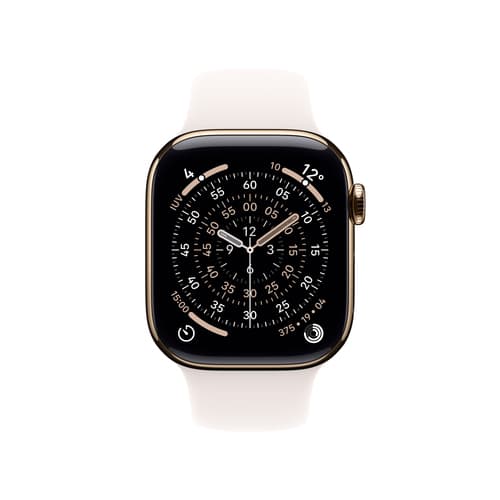 Apple Watch Series 11 GPS + Cellular 42mm Gold Titanium Case with Light Blush Sport Band - S/M