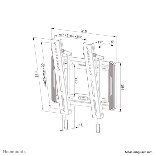 Neomounts WL35-550BL12 TV mount wall 24-65" - tiltable - easy install