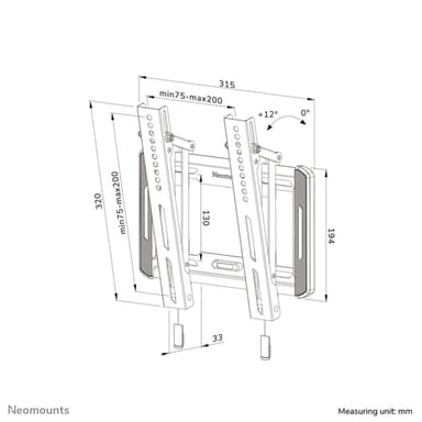 Neomounts WL35-550BL12 TV mount wall 24-65" - tiltable - easy install view 19