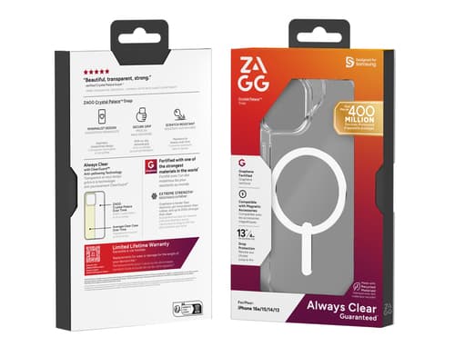 ZAGG Crystal Palace Snap Case iPhone 17e/16e/15/14/13 Clear