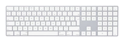 Apple Magic w/ Numeric Keypad keyboard Universal Bluetooth QWERTY English Silver, White