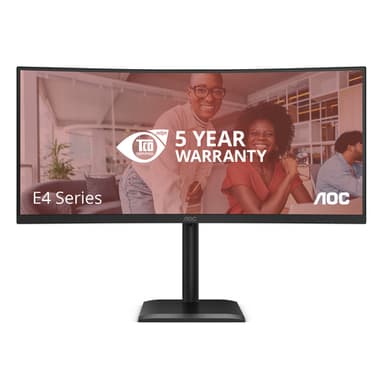 AOC E4 CU34E4CV computer monitor 86.4 cm (34") 3440 x 1440 pixels UltraWide Quad HD LCD Black view 1