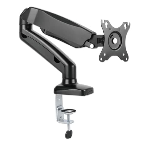 Manhattan Desk Mount for TV & Monitors (Full Motion Spring), For screens 13" to 27", C-Clamp or Grommet Assembly, VESA compatibility: 75x75mm and 100x100mm - check the dimensions of the four mounting holes on back of screen to ensure it fits, Max 9kg, Black,Bracket