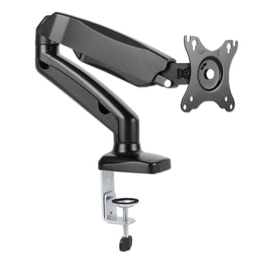 Manhattan Desk Mount for TV & Monitors (Full Motion Spring), For screens 13" to 27", C-Clamp or Grommet Assembly, VESA compatibility: 75x75mm and 100x100mm - check the dimensions of the four mounting holes on back of screen to ensure it fits, Max 9kg, Black,Bracket view 2