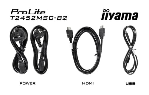 iiyama ProLite T2452MSC-B2 computer monitor 61 cm (24") 1920 x 1080 pixels Full HD Touchscreen Black