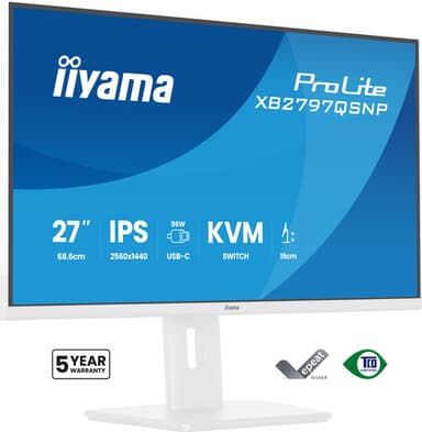 iiyama ProLite XB2797QSNP-W1 computer monitor 68.6 cm (27") 2560 x 1440 pixels Quad HD LCD White view 1
