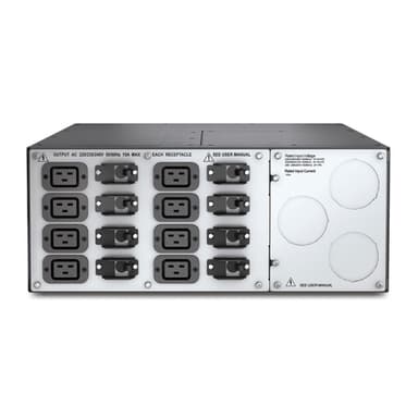 APC Service Bypass Panel, 230V, 125A, 2x hardwire input connectors, 8x IEC 60320 C19 outlets view 2