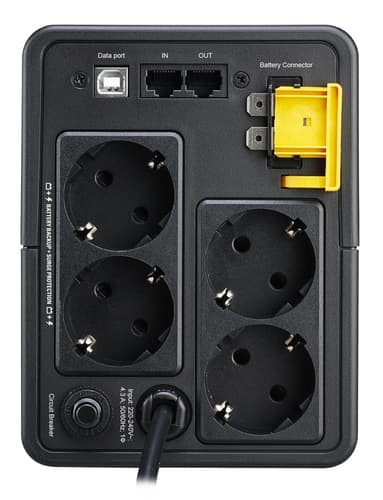 APC Back-UPS, 950VA, Tower, 230V, 4x CEE 7/7 Schuko outlets, AVR view 2
