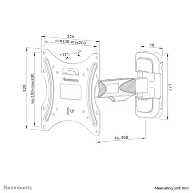 Neomounts WL40-540BL12 TV mount wall 32-55" - full motion - easy install view 17