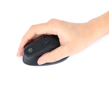 Manhattan Ergonomic Vertical Wireless Mouse (Right Handed), Black, Adjustable 800/1200/1600dpi, 2.4Ghz (effective range up to 10m), Six Button with Scroll Wheel, Nano USB-A receiver, AA battery (included), Three Year Warranty view 7