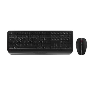 CHERRY Gentix Desktop keyboard Mouse included Office RF Wireless Swiss Black view 1