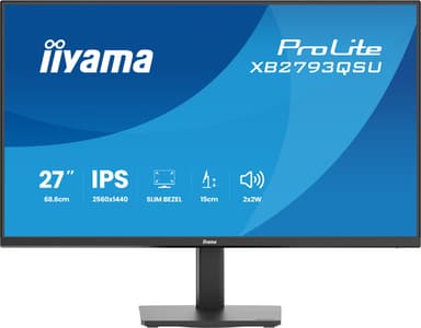 iiyama ProLite XB2793QSU-B1 computer monitor 68.6 cm (27") 2560 x 1440 pixels Quad HD LED Black view 3