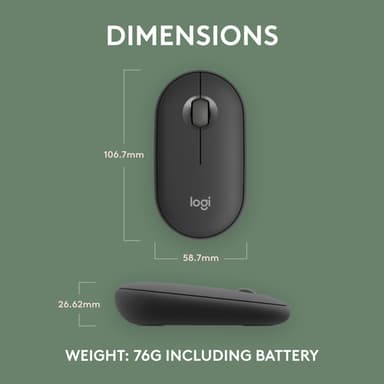 Logitech 910-007015 mouse Travel Ambidextrous RF Wireless + Bluetooth Optical 4000 DPI view 17