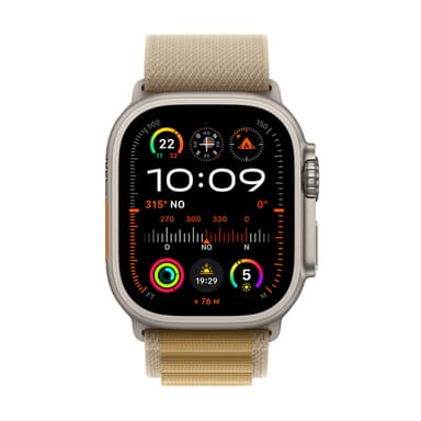 Apple Watch Ultra 2 GPS + Cellular 49mm Natural Titanium Case with Tan Alpine Loop - Medium view 2