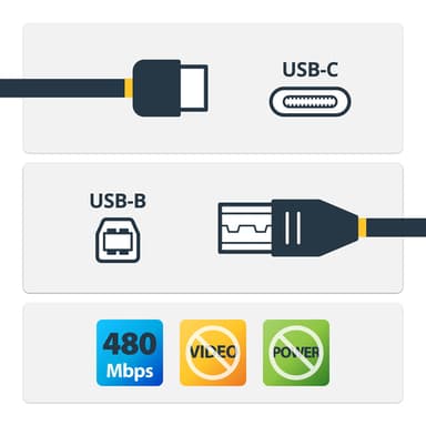StarTech.com USB-C to USB-B Cable - M/M - 2 m (6 ft.) - USB 2.0 view 2