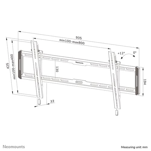 Neomounts WL35-550BL18 TV mount wall 43-86" - tiltable - easy install