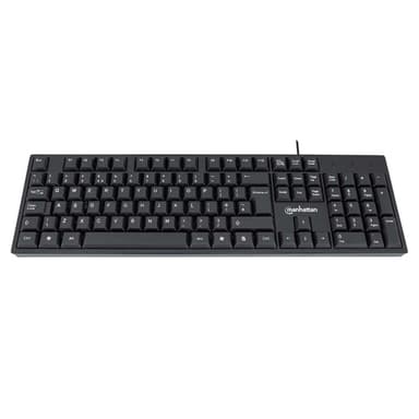 Manhattan Keyboard UK USB Wired, Standard Qwerty layout, Black, Full Size Keys, Cable 1.5m, USB-A connection, Plug and Play, Three Year Warranty, Retail Boxed view 4
