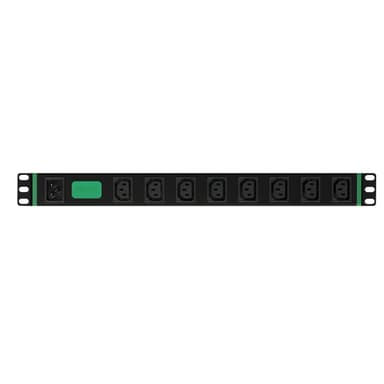 APC Easy Rack PDU, Basic, Horizontal, 1 Phase, 3.7kW, 230V, 16A, 8 x C13 outlets, IEC60320 C20 inlet view 3