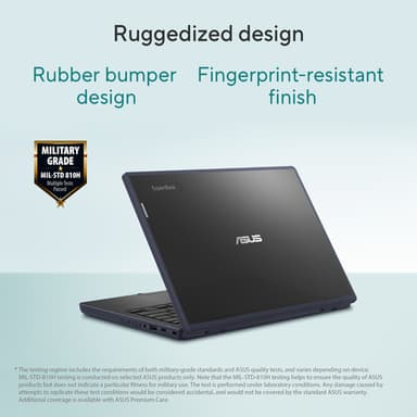 ASUS BR12CT-C81XA-3Y Intel® N N150 Laptop 31 cm (12.2") WUXGA 8 GB LPDDR5-SDRAM 128 GB UFS Wi-Fi 6 (802.11ax) Windows 11 Pro Education Black, Grey view 14