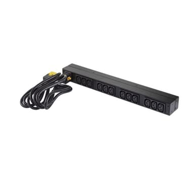 APC NetShelter Basic Rack PDU, 1U, 1PH, 3.7kW 230V 16A or 3.3kW 208V 16A, x12 C13 outlets, C20 cord view 9