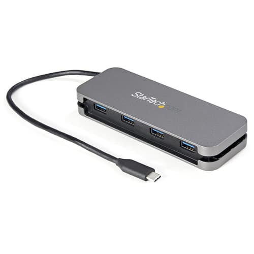 StarTech.com 4 Port USB C Hub - 4x USB-A - USB 3.0 Type-C Hub - USB 3.2 Gen 1 (5Gbps) - Bus Powered Portable USB-C to USB-A Adapter Laptop Hub - 11.2" (28.5cm) Cable w/ Cable Management